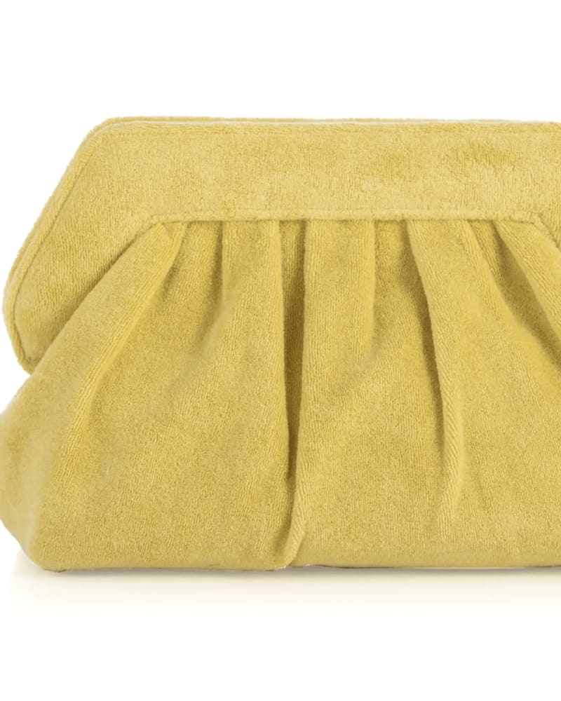 Front of a size One Size Luna Clutch in Yellow by Shiraleah. | dia_product_style_image_id:270628